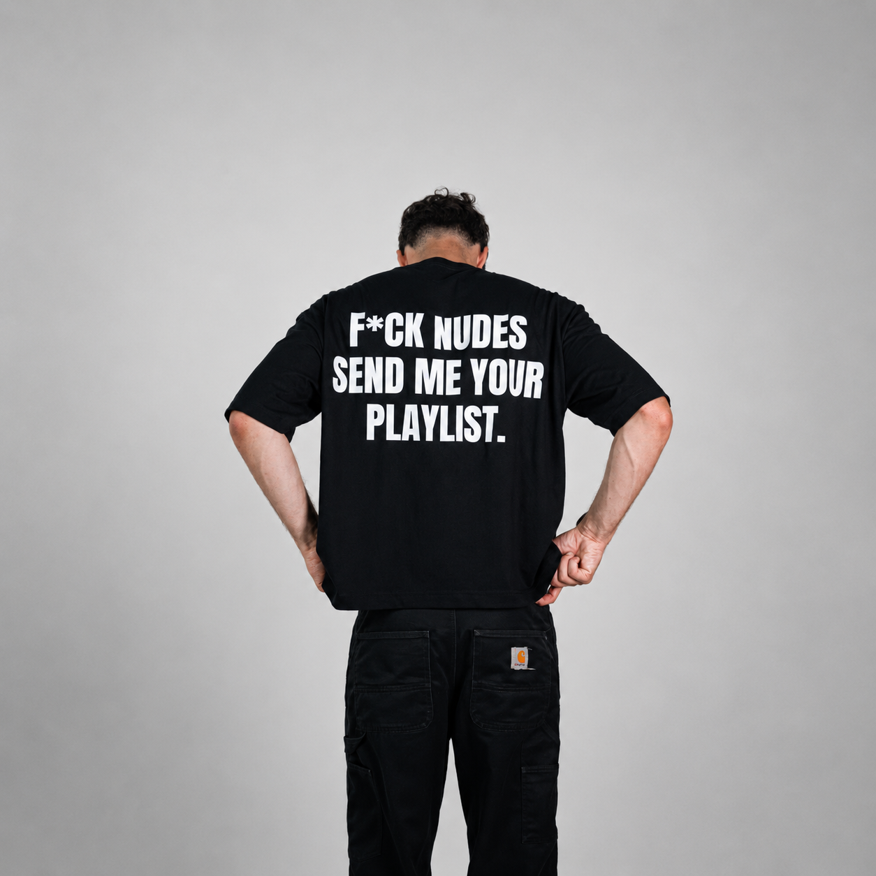 "F*ck nudes send me your playlist" Oversized T-Shirt