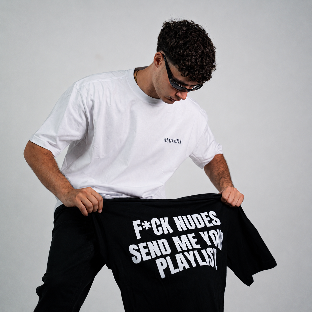"F*ck nudes send me your playlist" Oversized T-Shirt