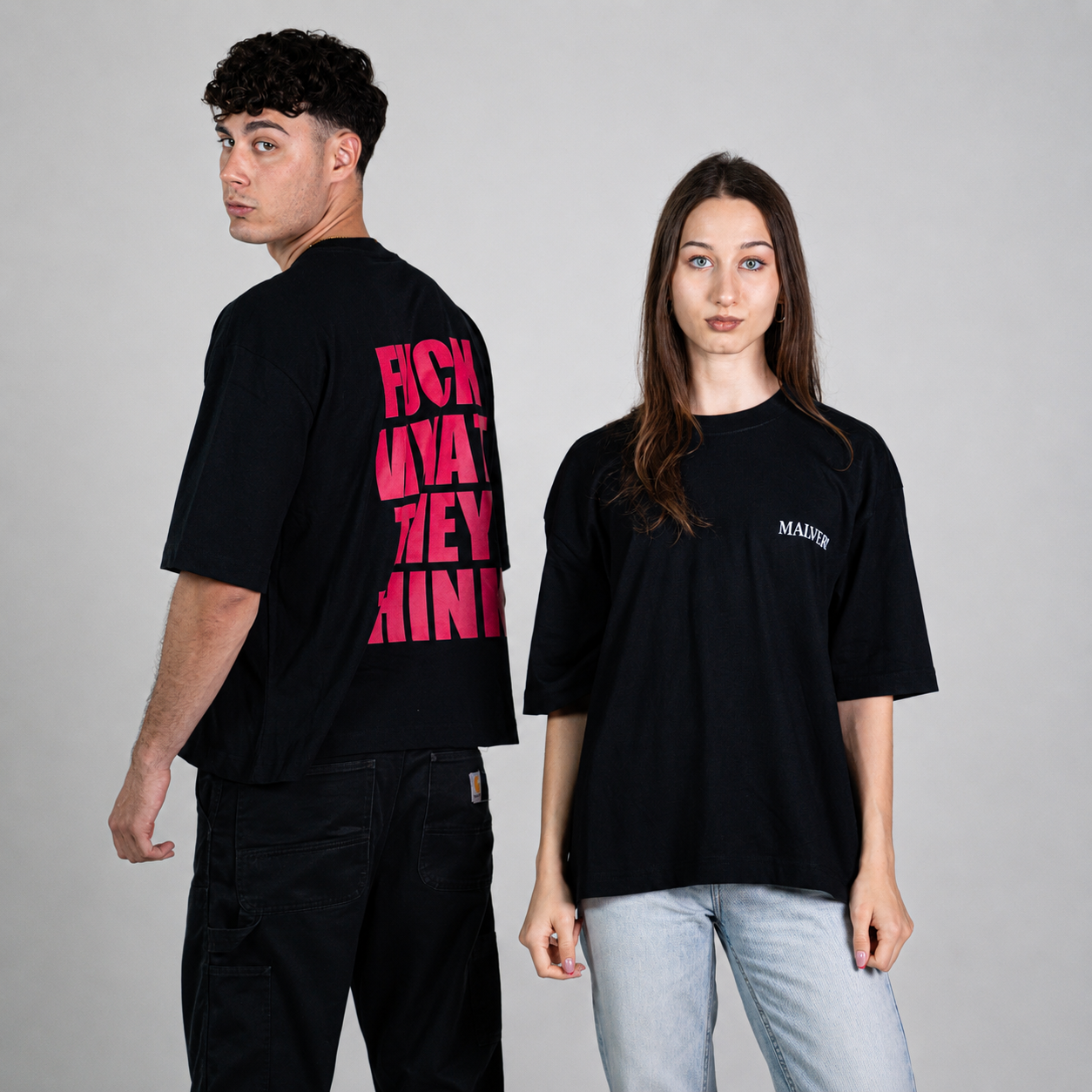 "Fuck what they think" Oversized T-Shirt Black